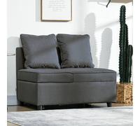 HOMCOM Folding Sleeper Sofa Bed Chair with Pillows, Pocket, Grey