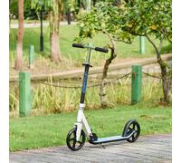 HOMCOM Folding Teens Kick Push Scooter Children Adjustable Height in White HOMCOM White