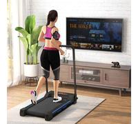 HOMCOM Folding Treadmill Walking Pad, 2 in 1 Treadmill Walking Machine, with Remote Control and LCD Display, 1-6km/h for Home Gym Office, Blue Blue