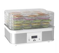 HOMCOM Food Dehydrator 5 Tier Dehydrator Machine, 245W Stainless Steel Food Dryer Machine w/ Adjustable Temperature, Timer & LCD Display Aosom UK
