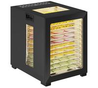 HOMCOM Food Dehydrator with 12 Stainless Steel Trays, Food Dryer Machine with 12 Preset Programs, Adjustable Temp 40-70℃, 48H Timer, LED Touch Control for Drying Meat, Fruit, Vegetable, 850W, Black