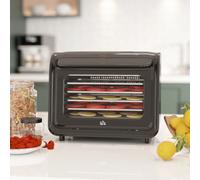 Homcom Food Dehydrator With 6 Stainless Steel Tray, For Fruit, Meat, Black