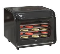 HOMCOM Food Dehydrator with 6 Stainless Steel Tray, for Fruit, Meat in Black HOMCOM Black