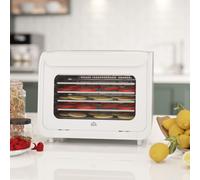 HOMCOM Food Dehydrator with 6 Stainless Steel Tray, for Fruit, Meat, White