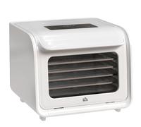 HOMCOM Food Dehydrator with 6 Stainless Steel Tray, for Fruit, Meat - White - 33.8L x 31.8W x 26.4Hcm