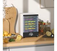 Homcom Food Dehydrator With 7 Stainless Steel Tray, For Fruit, Meat, White, White