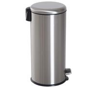 HOMCOM Foot Pedal Bin Stainless Steel Metal Waste Rubbish Bin 30L w/Lid