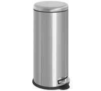30L Pedal Bin, 29.2 cm-Black/Silver