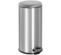 Homcom Foot Pedal Bin Stainless Steel Metal Waste Rubbish Lid Kitchen Garbage Versatile For Home Office 30 L