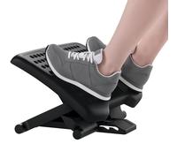 HOMCOM Foot Rest Under Desk with Massage Rollers, Desk Footrest at Work with Adjustable Angle and Height, Ergonomic Non-Slip Foot Stool for Office and Home Black