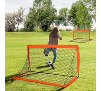 HOMCOM Set of 2 Foldable Football Goal Net 6 x 3 ft, Orange