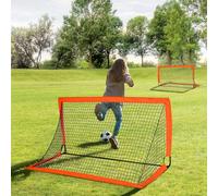 Football/Soccer Goal Net Folding Outdoor w/All Weather Teens Adults 6 x 3 FT HOMCOM Orange One Size