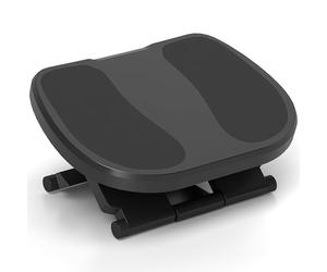 HOMCOM Footrest Adjustable Height & Angle 0-30 Degree for Better Posture at Office Grey