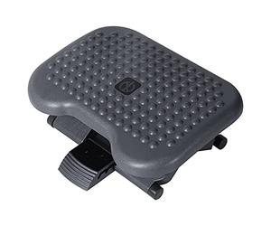 HOMCOM Footrest Adjustable Height & Angle Tilting Platform Home Office Foot Rest Charcoal Grey