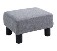 Homcom Footstool Ottoman Cube With Plastic Legs In Grey Grey