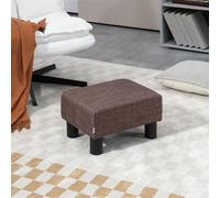 HOMCOM Footstool Ottoman Footrest with Plastic Legs Home Office in Brown | Size: 40 cm x 30 cm HOMCOM Brown 40 cm x 30 cm