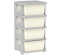 HOMCOM Four-Tier Kids Storage Boxes, with Four Drawers - White