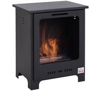 HOMCOM Free Standing Bio Ethanol Fireplace Heater with 0.9L Tank for Home Black | TJ Hughes