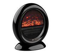 HOMCOM Free standing Electric Fireplace Heater with Realistic Flame Effect, Rotatable Head, Overheating Protection, 1500W, Black