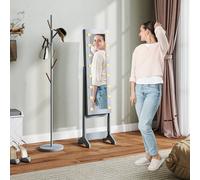 Homcom Free Standing Led Mirrored Jewelry Cabinet In Grey Grey