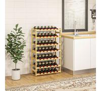 Homcom Free Standing Wooden Wine Rack 42 Bottles Holders, Natural