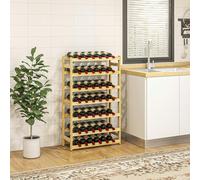 HOMCOM Free Standing Wooden Wine Rack 42 Bottles Natural, Brown