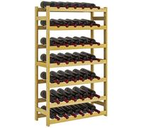 HOMCOM Free Standing Wooden Wine Rack 42 Bottles Holders, Natural