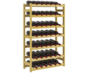 HOMCOM Free Standing Wooden Wine Rack 42 Bottles Holders, Natural