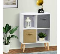 Homcom Freestanding 4 Cube Storage Cabinet Unit Bookcase W/ 2 Drawer