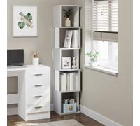 HOMCOM Freestanding Modern 5-tier Bookshel Light Grey