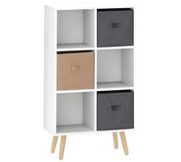HOMCOM Freestanding 6 Cube Storage Cabinet Unit Bookcase w/ 3 Drawer White