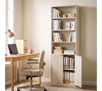 Homcom Freestanding 6-Tier Tall Bookcase With Adjustable Shelf Cabinet, Oak