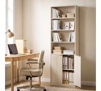 HOMCOM Freestanding 6-Tier Tall Bookcase with Adjustable Shelf Cabinet, Oak