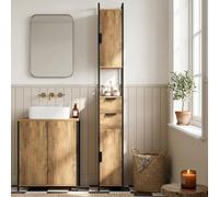 HOMCOM Freestanding Bathroom Cabinet with Drawers & Shelves, Brown HOMCOM Brown