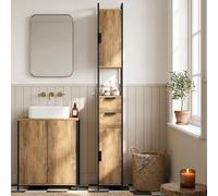 HOMCOM Freestanding Bathroom Cabinet with Drawers & Shelves, Brown HOMCOM Brown