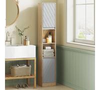 Homcom Freestanding Bathroom Storage Cabinet With 2 Cupboards In Grey Grey