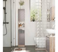 Homcom Freestanding Bathroom Storage Cabinet With 2 Cupboards In Grey Grey One Size