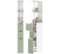 HOMCOM Freestanding Bathroom Storage Cabinet with 2-Tier Shelf, Light Green