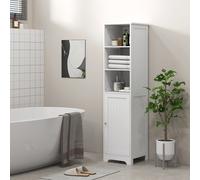 HOMCOM Freestanding Bathroom Tall Cabinet with Adjustable Shelf, White