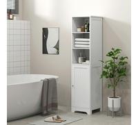 HexGuard HOMCOM Freestanding Bathroom Tall Cabinet with Adjustable Shelf, White, White