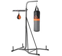 HOMCOM Freestanding Boxing Punch Bag & Speed ball Station, for Home Gym, Grey