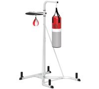 HOMCOM Freestanding Boxing Punch Bag & Speed ball Station, for Home Gym, White White