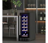 Homcom Freestanding / Built-In Wine Cooler Fridge, 19 Bottle, Black