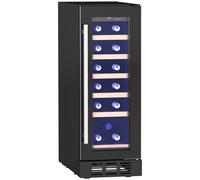 HOMCOM Freestanding / Built-in Wine Cooler Fridge, 19 Bottle, Black