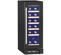 HOMCOM 19 Bottle 5-18 degrees C Wooden Rack Wine Fridge - Black, none