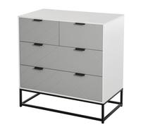 HOMCOM Freestanding Chest of Drawers with Metal Handles, Bedroom & Living Room Dresser, Storage Solution Aosom UK