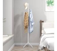 Homcom Freestanding Coat Rack Stand Coat Hanger With 8 Hooks For Hallway In White White One Size