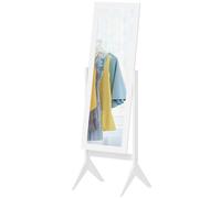 HOMCOM Freestanding Dressing Mirror 148x47cm Adjustable Angle White Frame Home