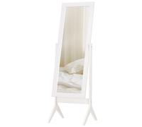 Homcom Freestanding Dressing Mirror Bedroom Tall Adjustable Angle 148x47cm White