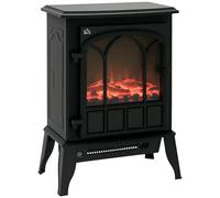 HOMCOM Freestanding Electric Fireplace Heater, 1000W/2000W-Black